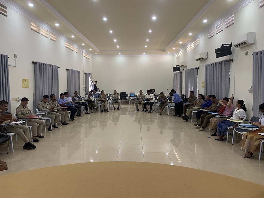 Child safety online training course for Kampong Cham provincial social service workers.