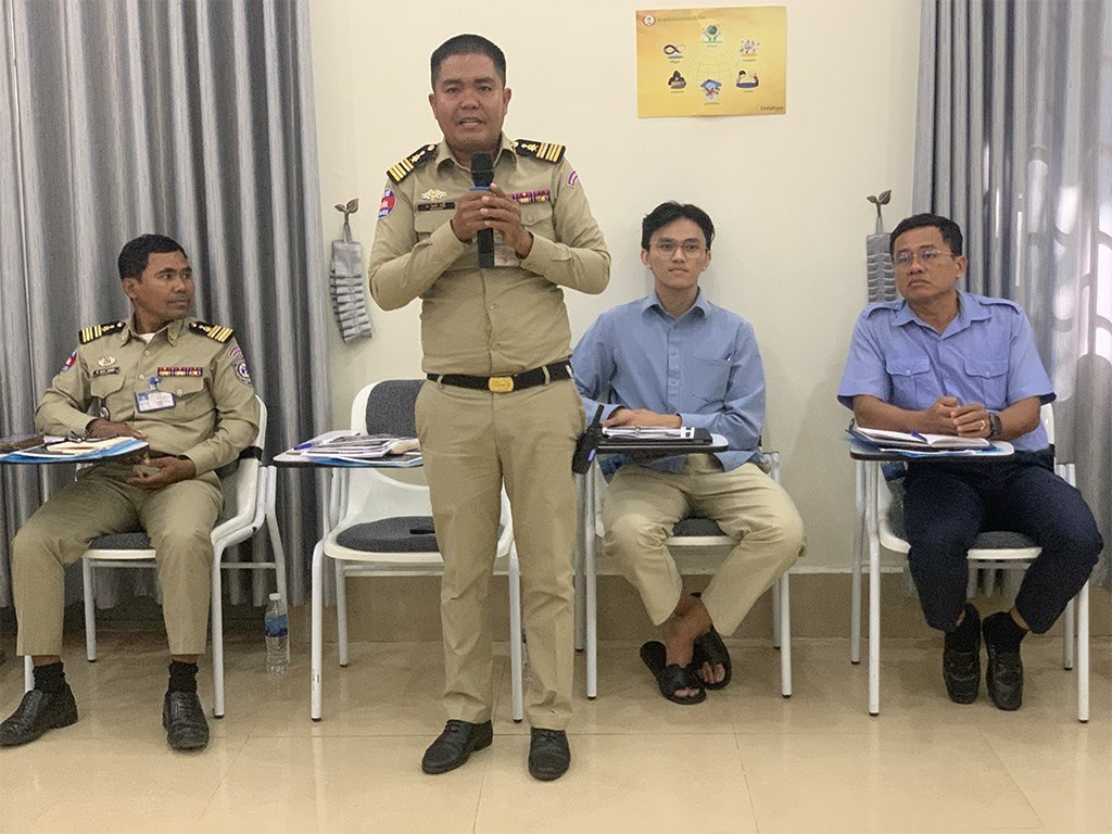 Child safety online training course for Kampong Cham provincial social service workers.